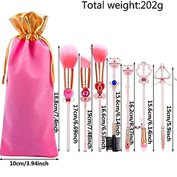 S.MoonMirror&BrushSet! Heavy!  (Mirror&Makeup-Brushes) RedOrBL. MirOpt.  Msg.Me - Picture 5 of 16